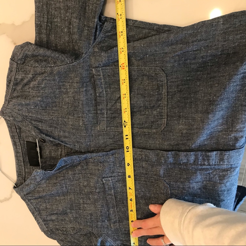 Vince Patch Pocket Chambray Button Down Blouse - image 6